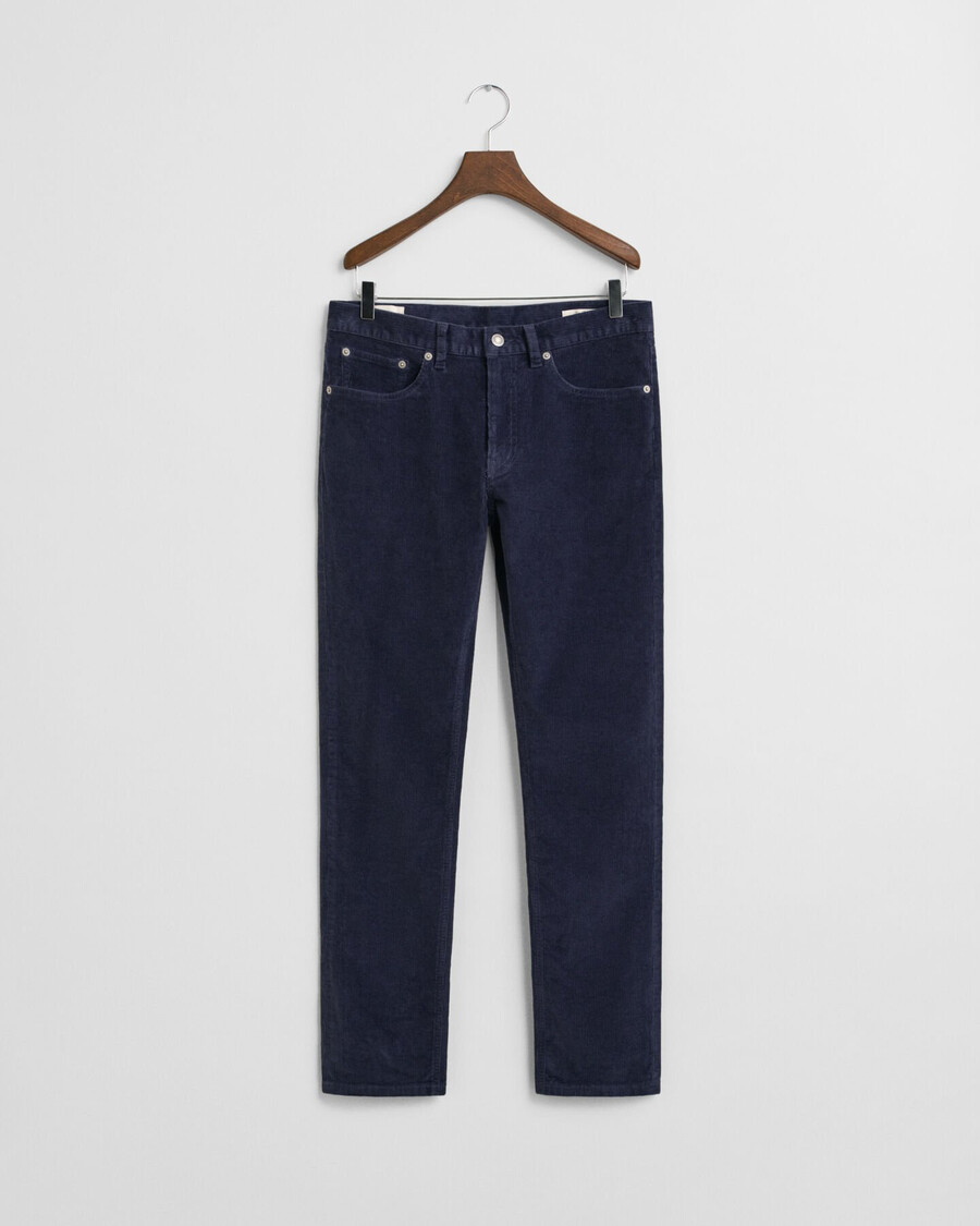 calça jeans de veludo cotelê slim fit - azul noite