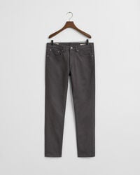 calça jeans slim fit em sarja macia - antracite