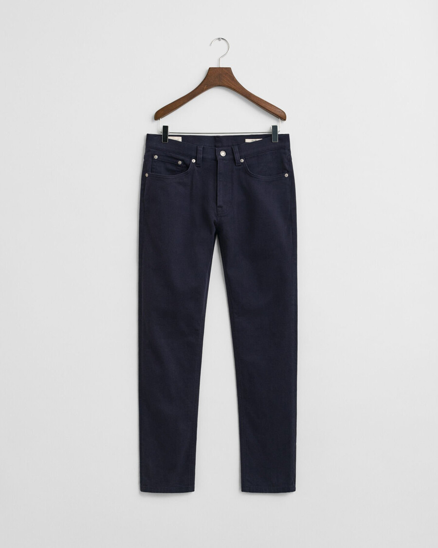 calça jeans slim fit em sarja macia - azul noite