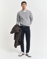 calça jeans slim fit em sarja macia - azul noite