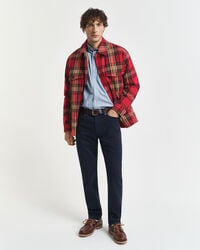 calça jeans de sarja macia com corte regular - azul noite