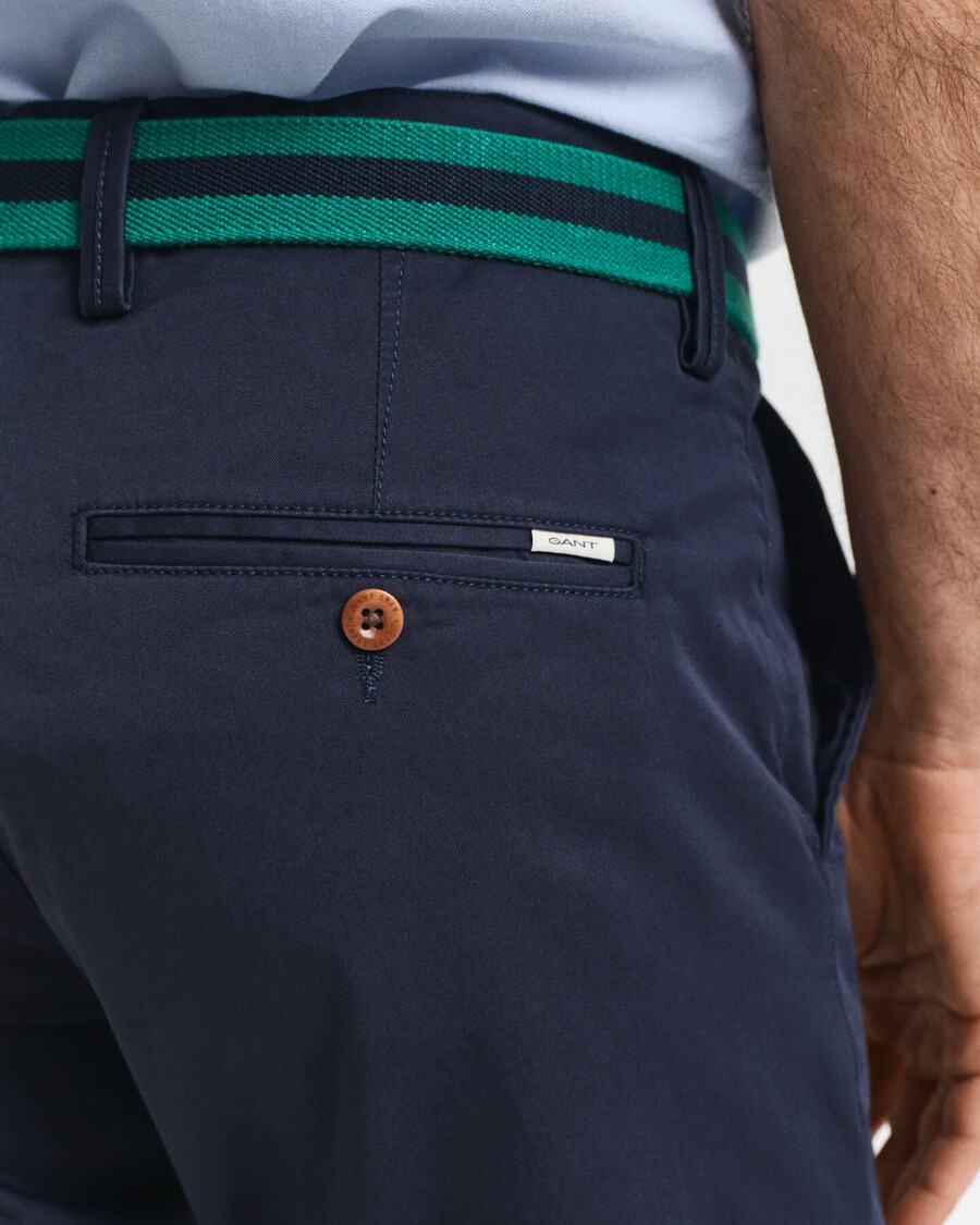 calça chino slim fit em sarja - azul marinho