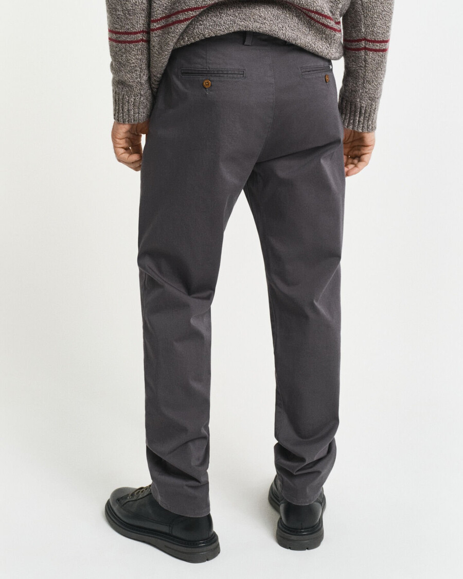 calças chinos em sarja regular fit - antracite