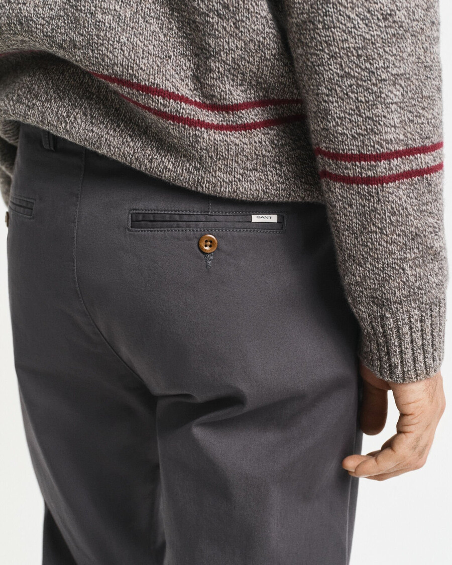 calças chinos em sarja regular fit - antracite