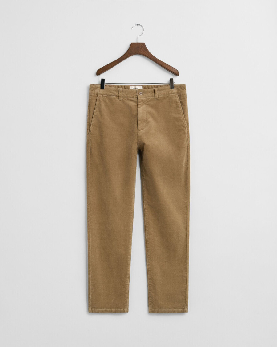calça chino de veludo cotelê com corte regular - taupe claro