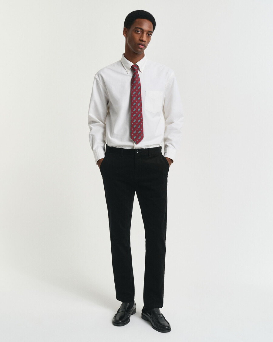calça chino de veludo cotelê slim fit - preta