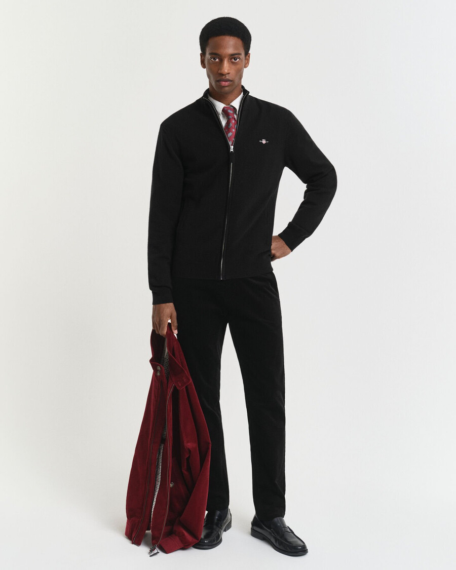 calça chino de veludo cotelê slim fit - preta