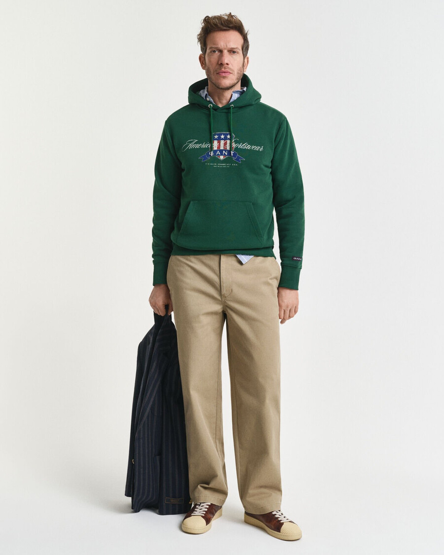 calça chino de sarja de algodão com modelagem relaxada - taupe claro