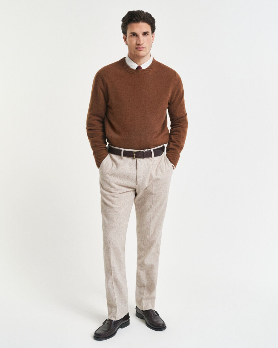 calças de fato slim fit donegal - mescla seed