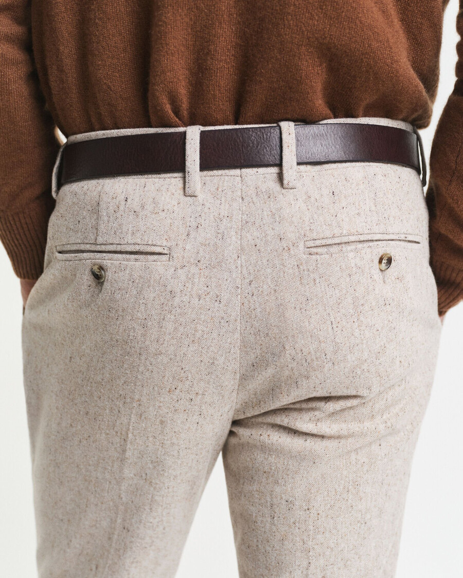 calças de fato slim fit donegal - mescla seed