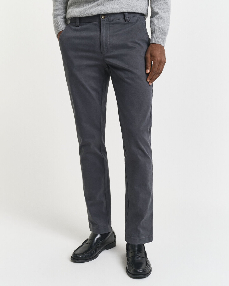 calça chino slim fit super confortável - antracite