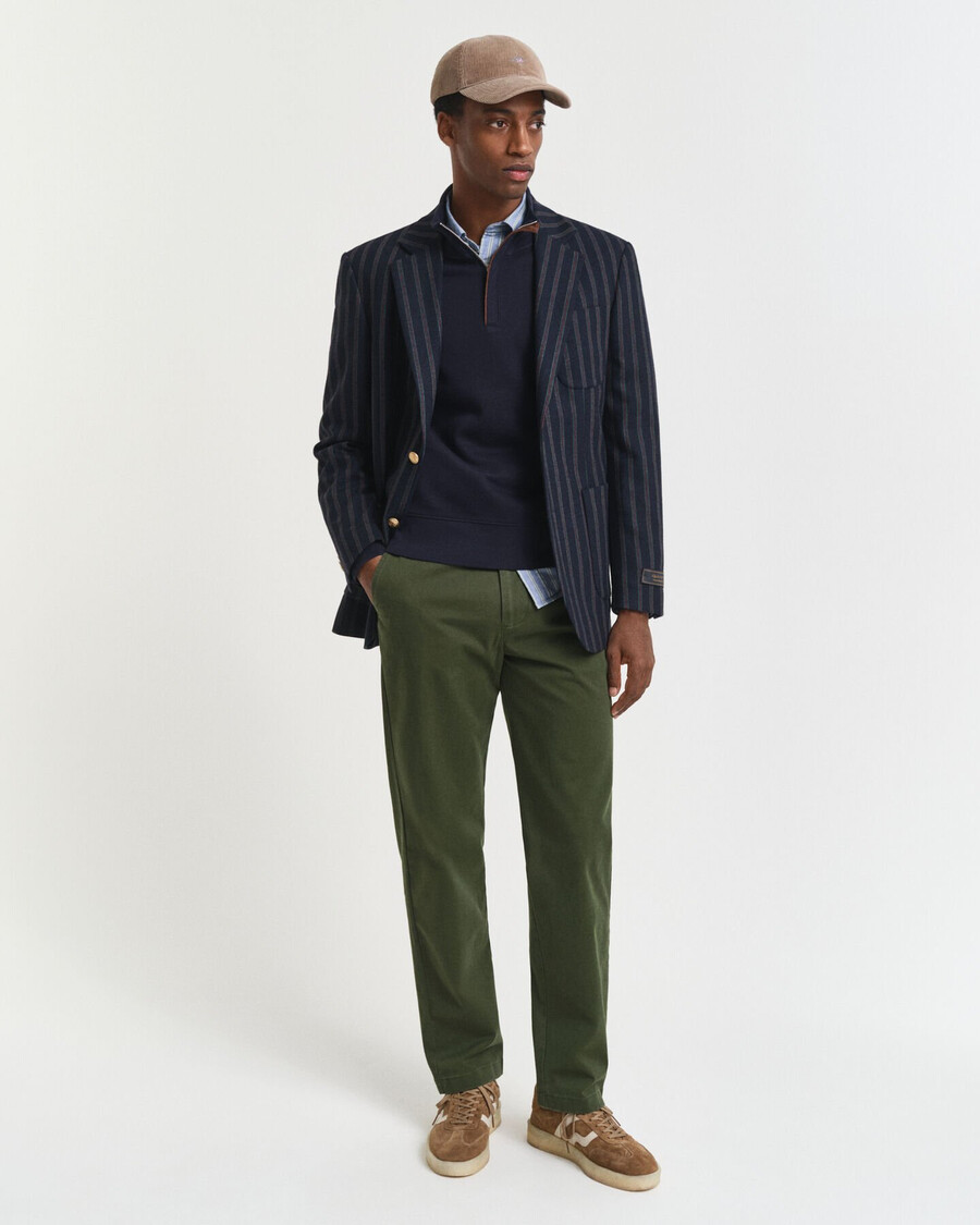 calça chino superconfortável de corte regular - verde campestre