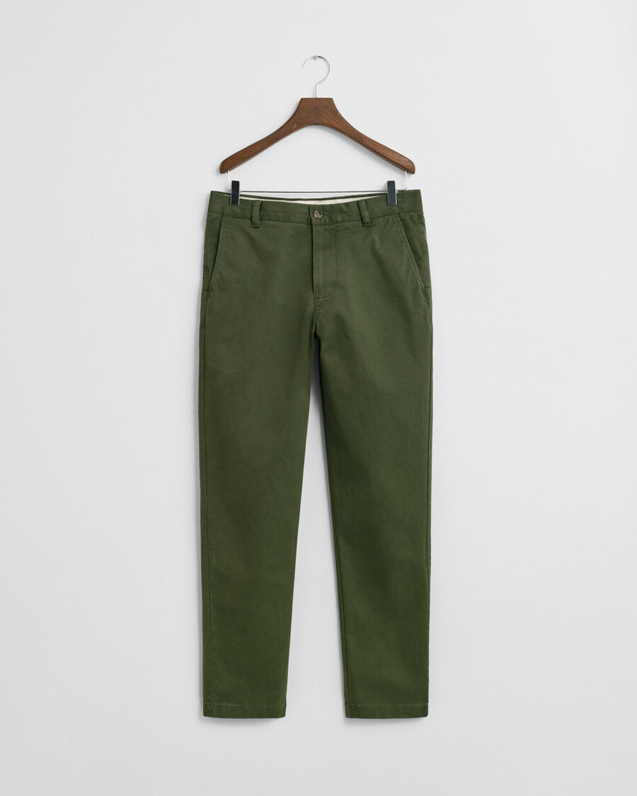 calça chino superconfortável de corte regular - verde campestre