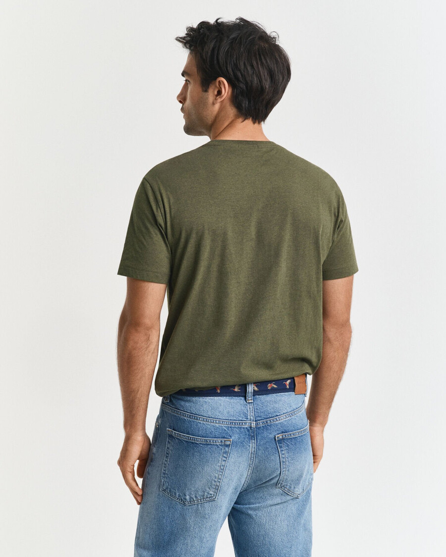 camiseta shield de corte regular - verde cáqui mesclado