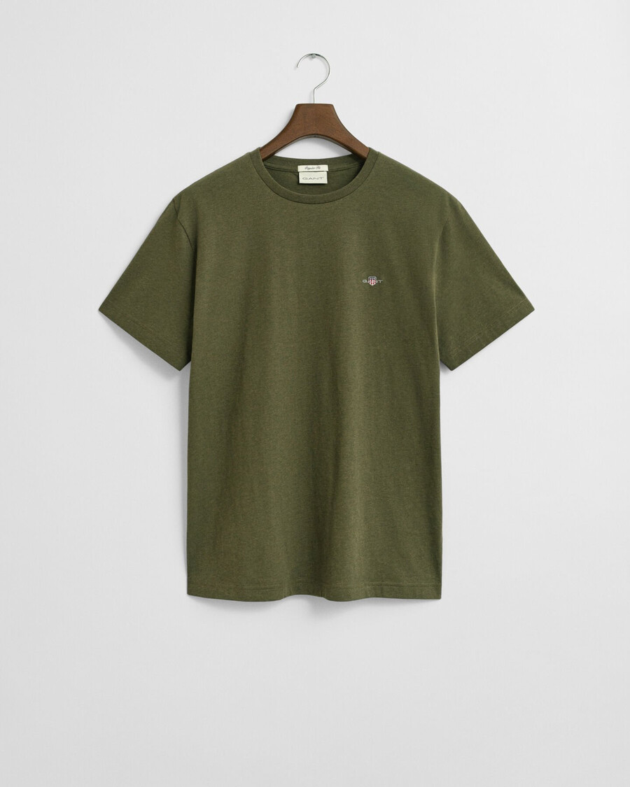 camiseta shield de corte regular - verde cáqui mesclado
