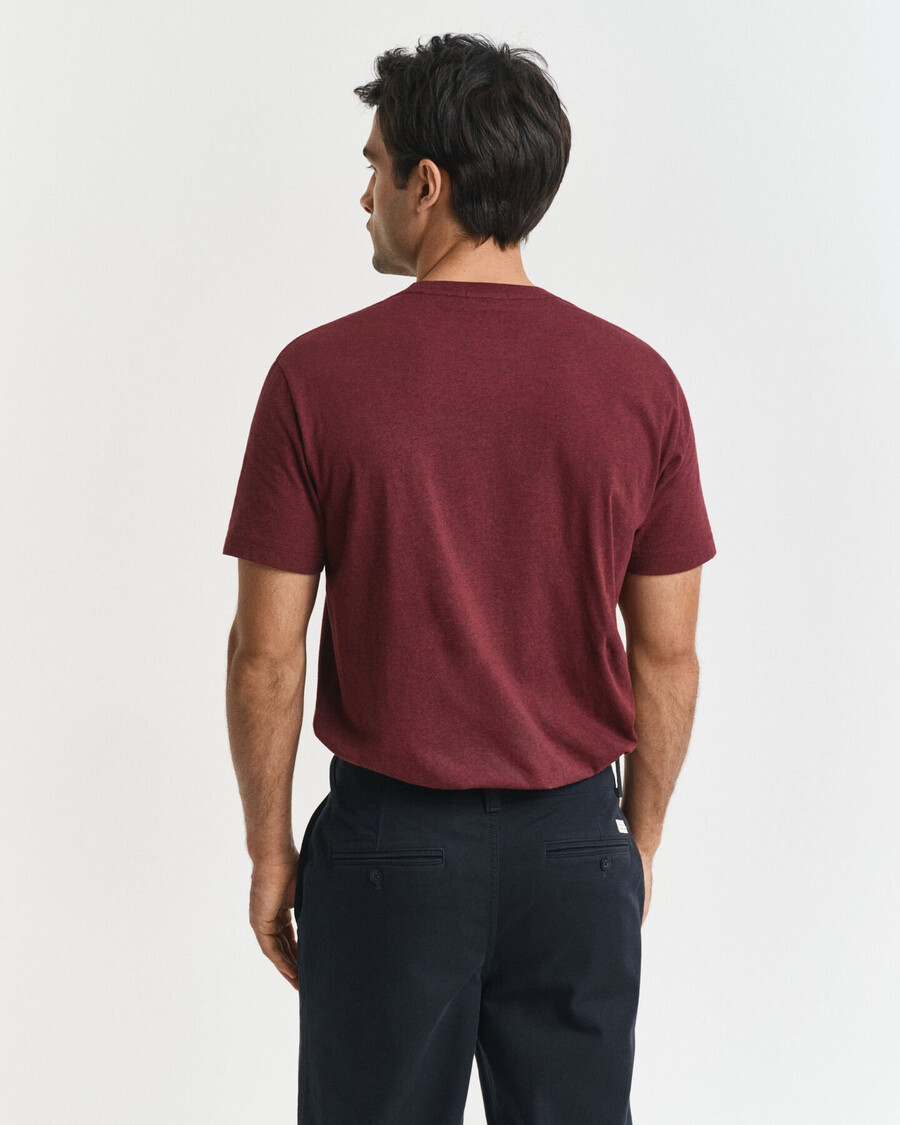 camiseta shield de corte regular - bordô mesclado