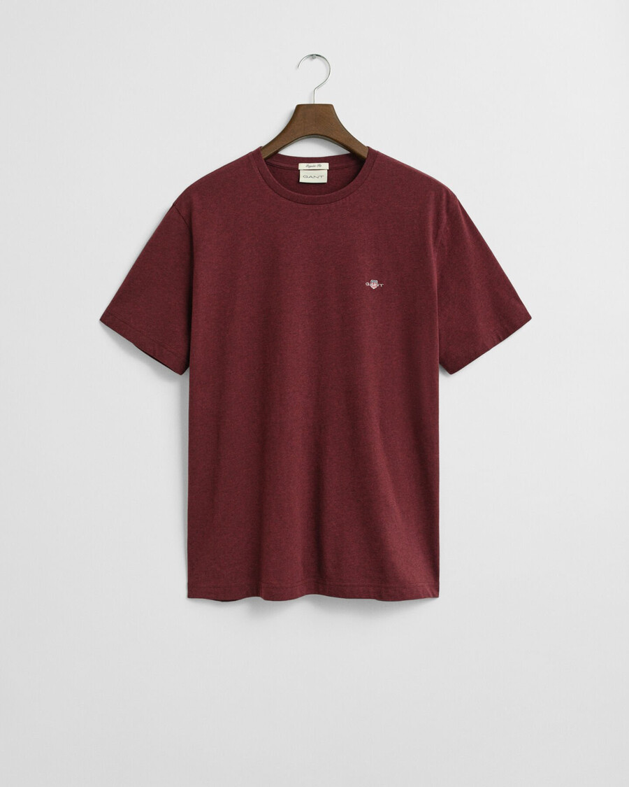 camiseta shield de corte regular - bordô mesclado