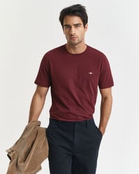 camiseta shield de corte regular - bordô mesclado
