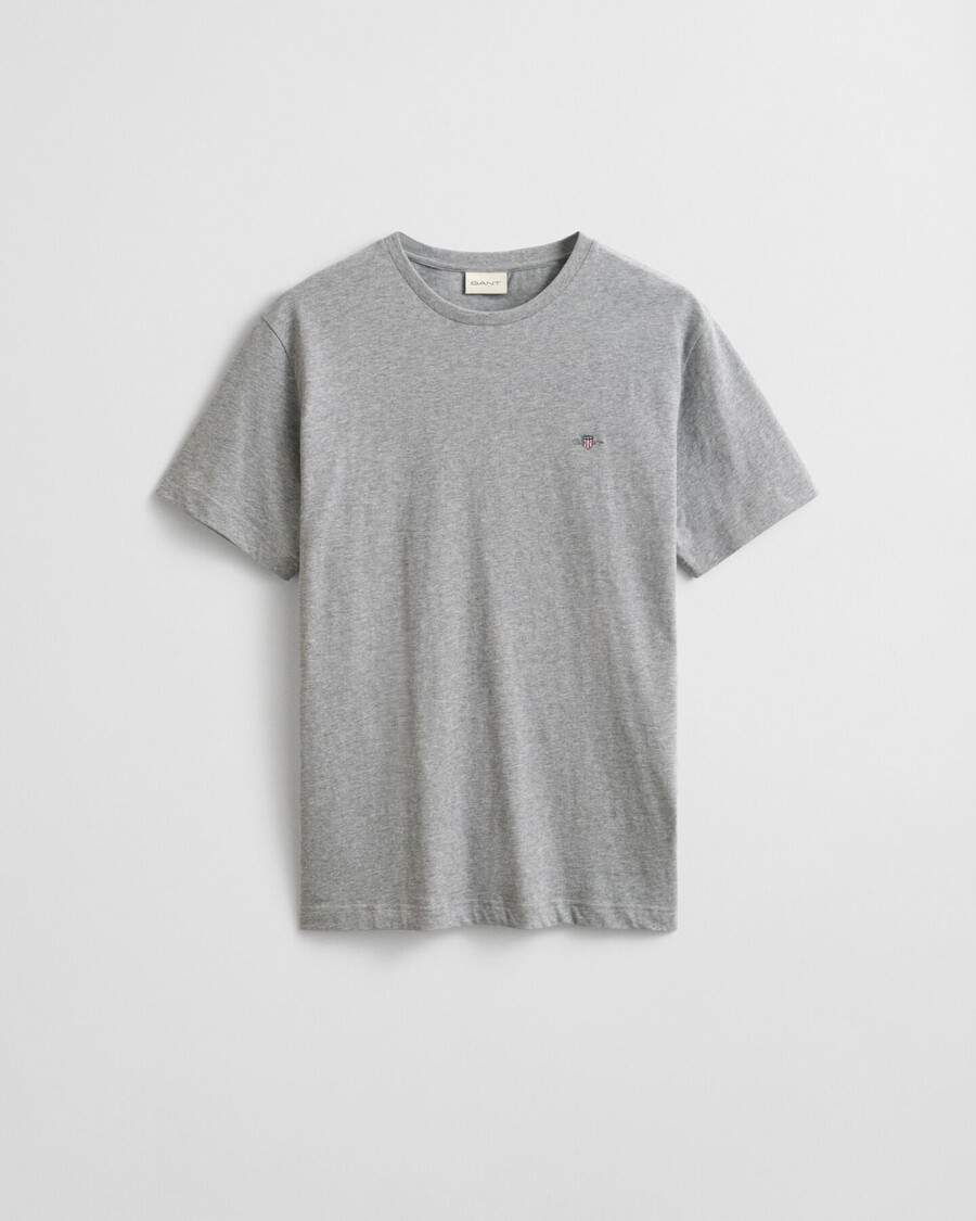 camiseta shield de corte regular - cinza mesclado