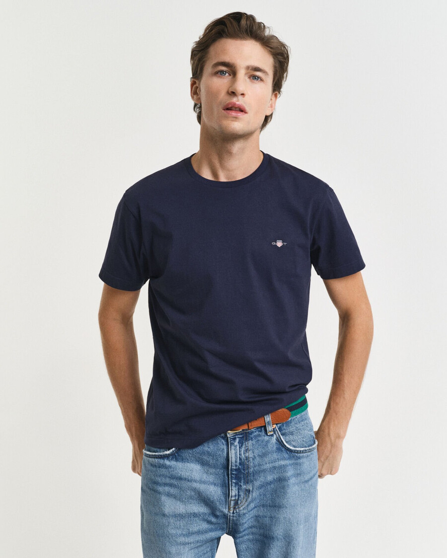 camiseta slim fit shield - azul noite