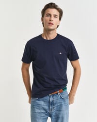 camiseta slim fit shield - azul noite