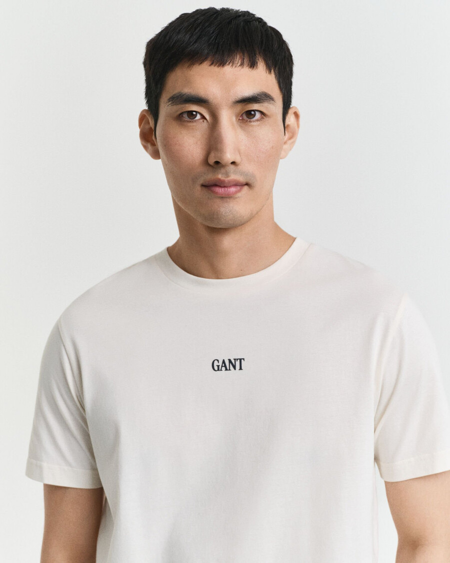 camiseta com estampa pequena - creme