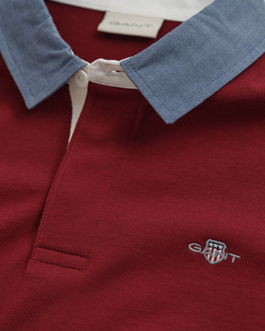 camisa de gola chambray heavy rugger - vermelha acolchoada