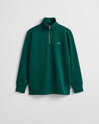 moletom shield com meio zíper - verde floresta escuro