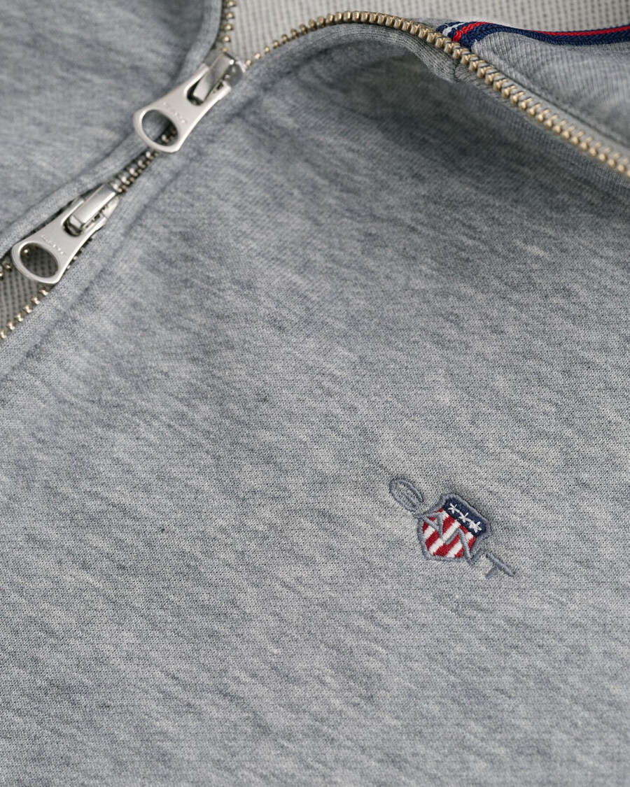 moletom shield com zíper - cinza mesclado