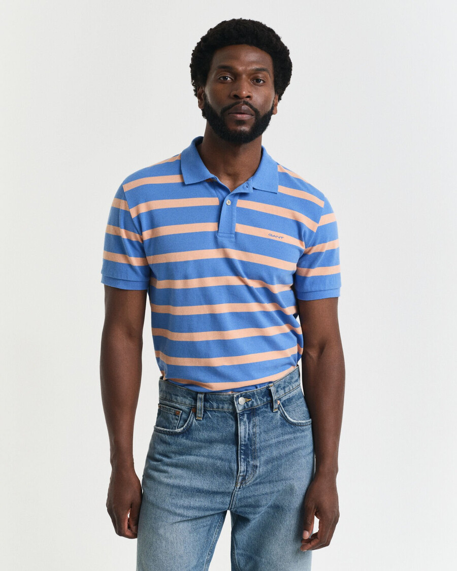 camisa polo listrada - azul perfeito