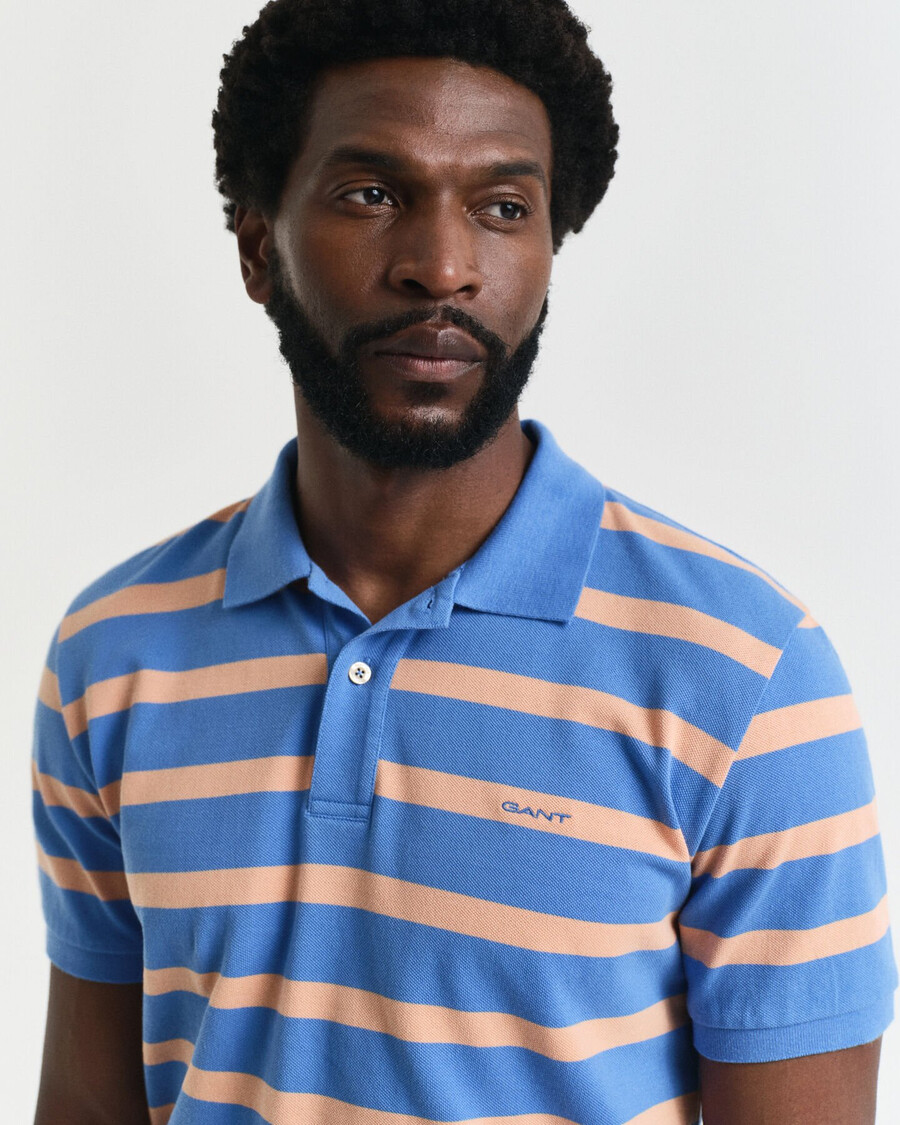 camisa polo listrada - azul perfeito