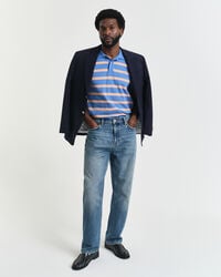 camisa polo listrada - azul perfeito