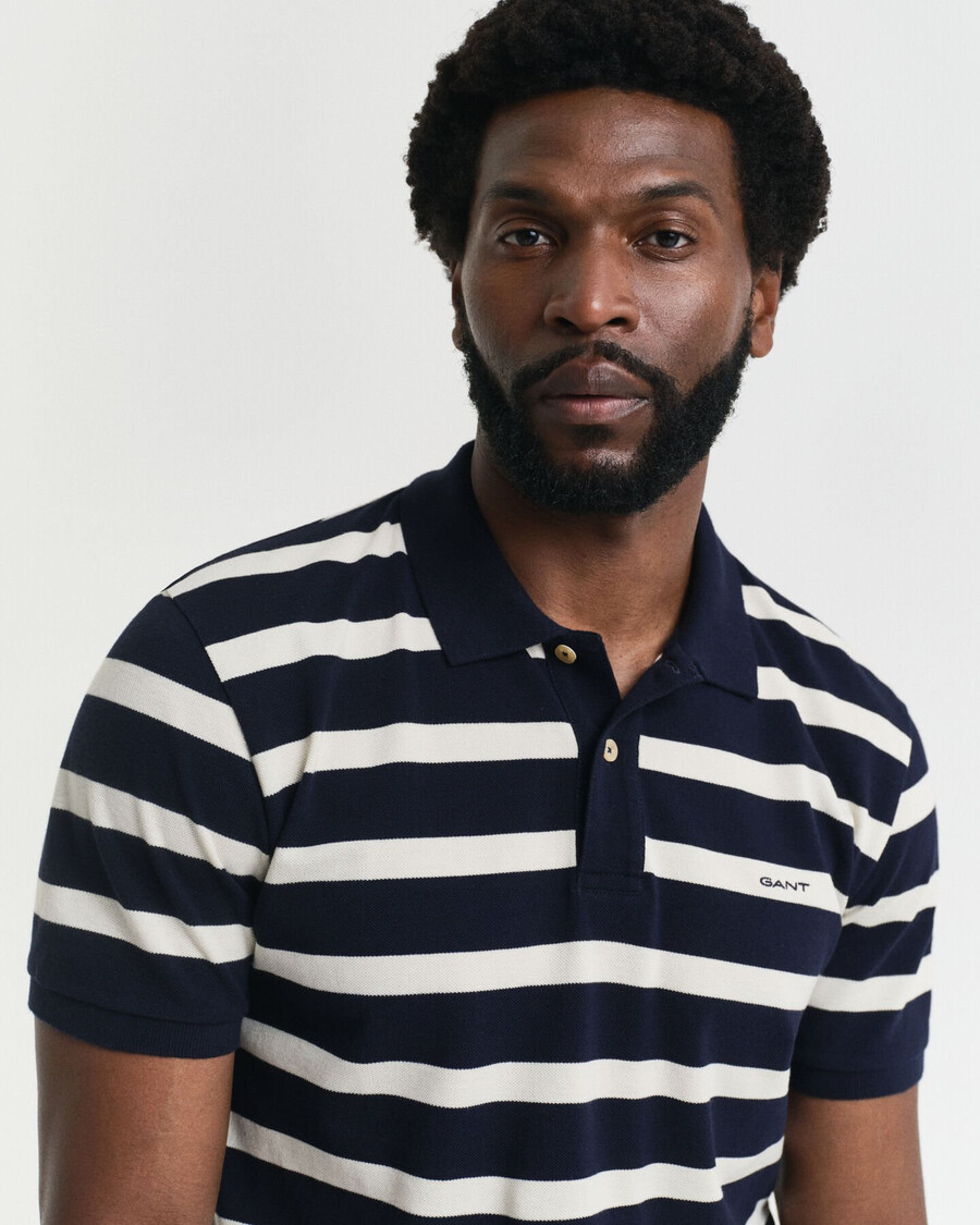 camisa polo listrada - azul noite