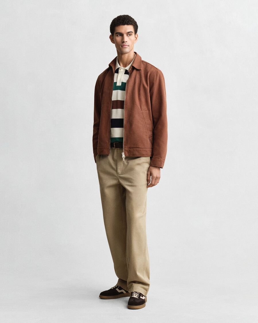 camisa polo listrada - creme
