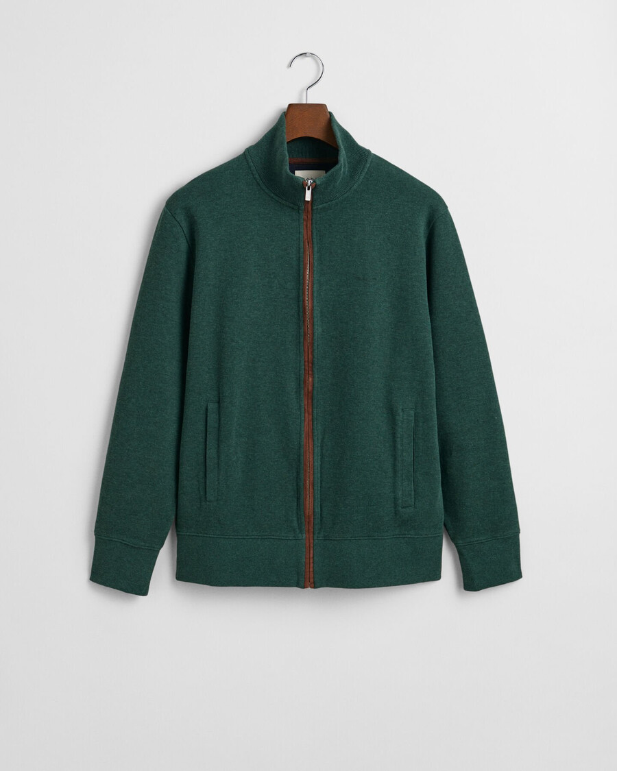 cardigã sacker rib zip - verde tartan