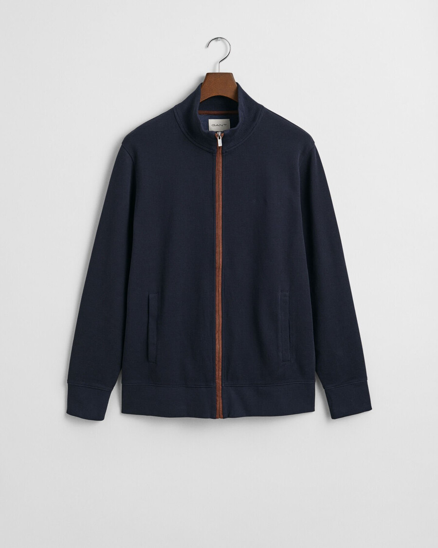 cardigã sacker rib zip - azul noite