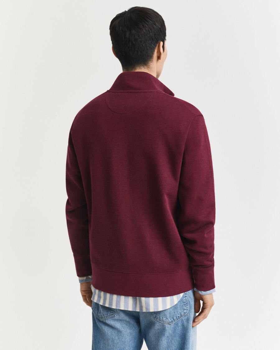 cardigã sacker rib zip - vinho de inverno