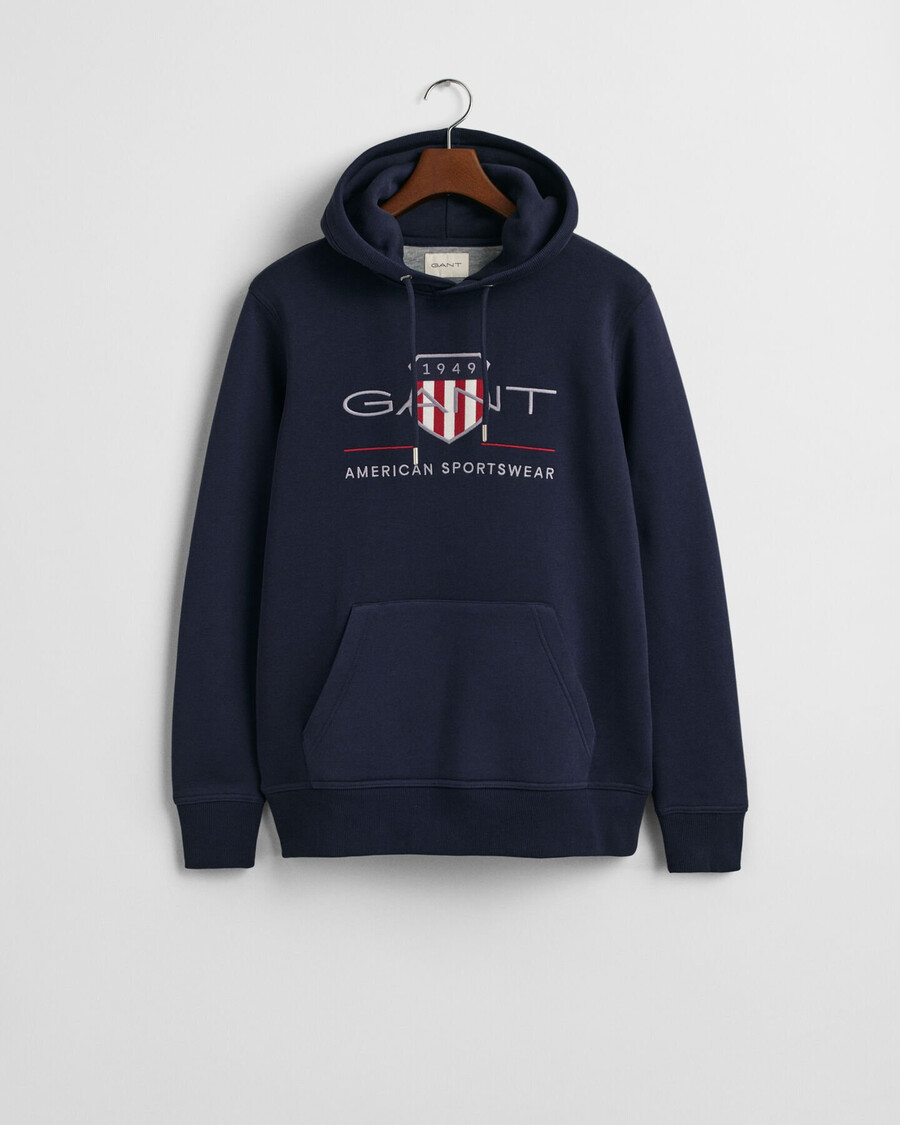 moletom com capuz archive shield - azul noite