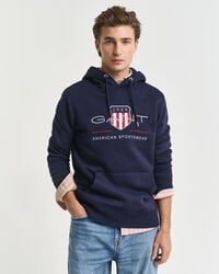 moletom com capuz archive shield - azul noite