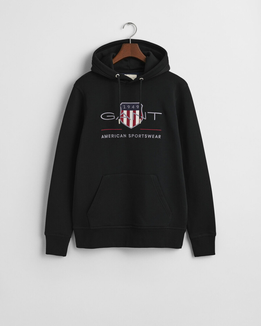 moletom com capuz archive shield - preto