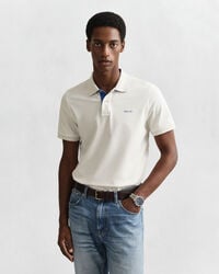 camisa polo piqué contraste - casca de ovo