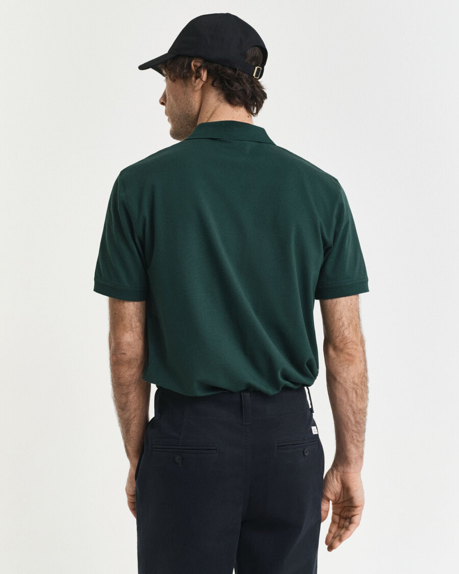 polo piqué contraste - verde tartan