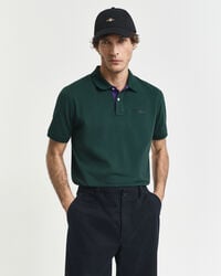 polo piqué contraste - verde tartan
