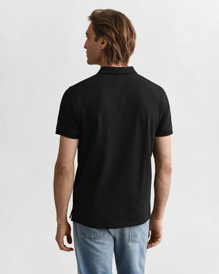 polo piqué contraste - preto
