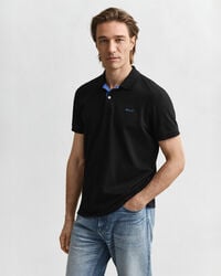 polo piqué contraste - preto