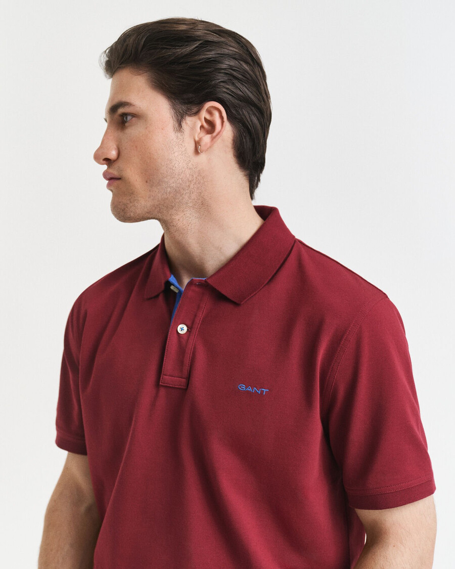 polo piqué contraste - plumped red
