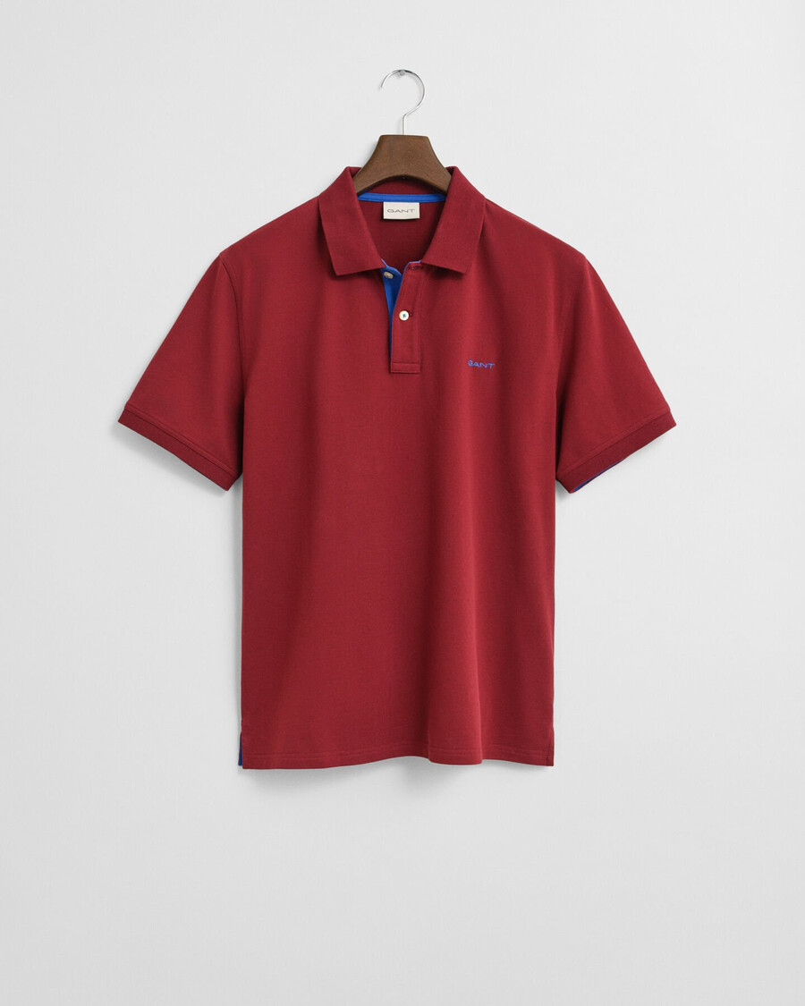polo piqué contraste - plumped red