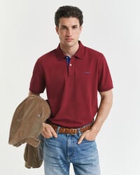polo piqué contraste - plumped red