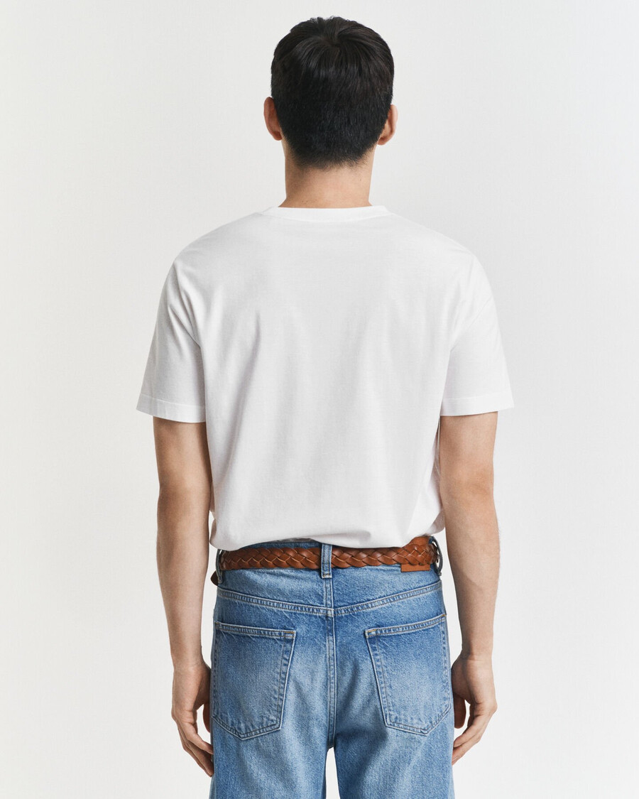 camiseta com escudo de arquivo bordado - branca