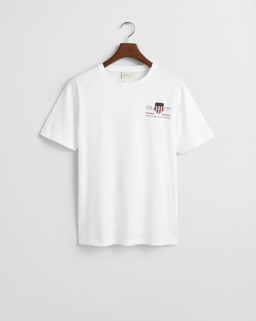 camiseta com escudo de arquivo bordado - branca